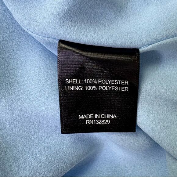 NEW Michael Costello x Revolve Lexa Draped Mini Dress Light Blue Size Small - Picture 6 of 7